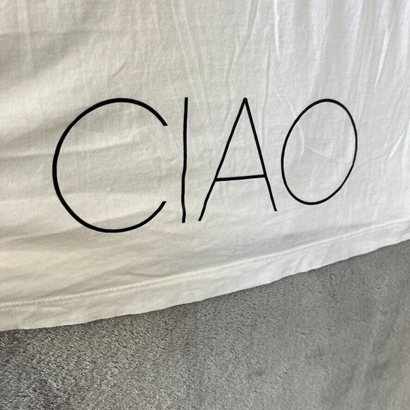 Armani Exchange AX Pima Cotton Ciao White T Shirt 3/4 Sleeve Basic Womens Sz M - Picture 3 of 9